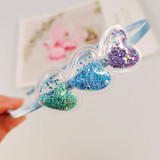 Transparent Piece Heart Headpiece Toothed Antiskid Hair Band Hair Clasp