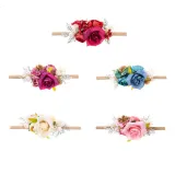Baby Roses Flower Headgear HairBand Headpiece Toothed Antiskid Hair Band Hair Clasp