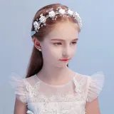 Ribbon Pearl Crown Diamond Tiara Birthday Dinner Show Accessories Tiara