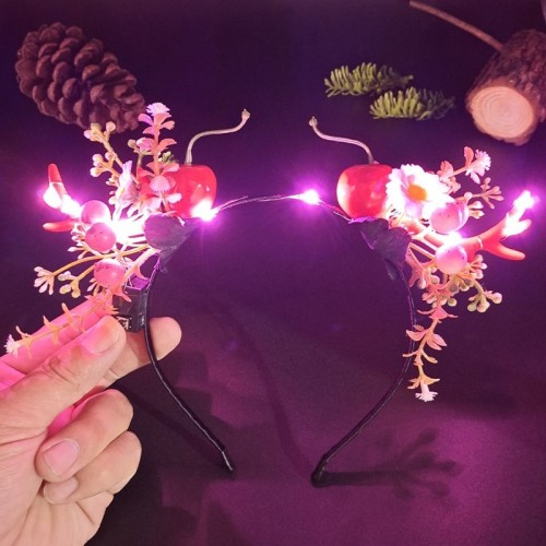 Merry Christmas Flowers Headpiece LED Light Up Headdress