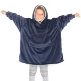 Kids Christmas Outdoor Lazy Blanket Solid Color Sweater Warm Casual Jacket