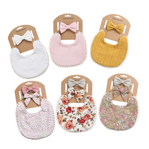 Baby Saliva Towel Decorative Pattern Suit Headpiece Toothed Antiskid Hair Band Hair Clasp