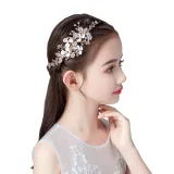 White Flowers Tiara Hairpin Tiara Performance Birthday Dinner Show Accessories Tiara