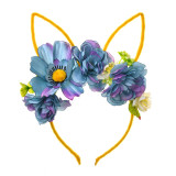 Rabbit's Ear Flowers Headpiece Toothed Antiskid Hair Band Hair Clasp