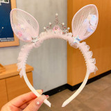 Kids Girl Net Yarn Bowknot Princess Headpiece Handmade Headband
