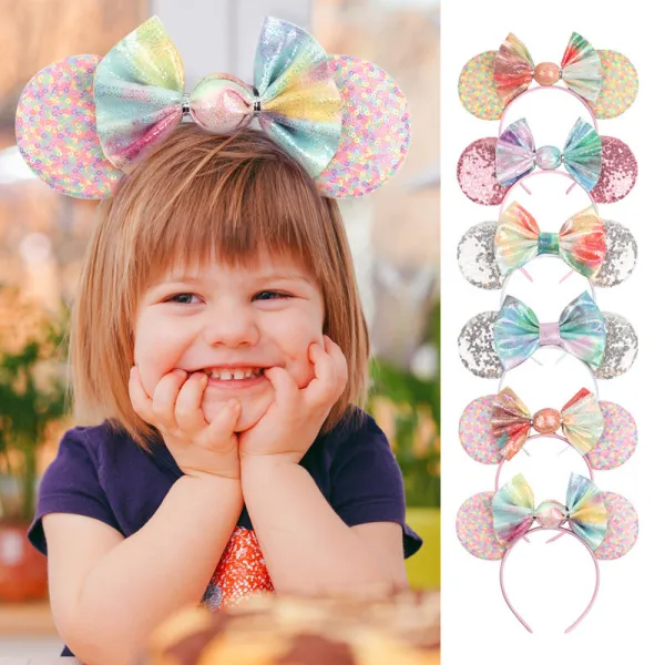 Candy Sequin Bowknot Headpiece Toothed Antiskid Hair Band Hair Clasp