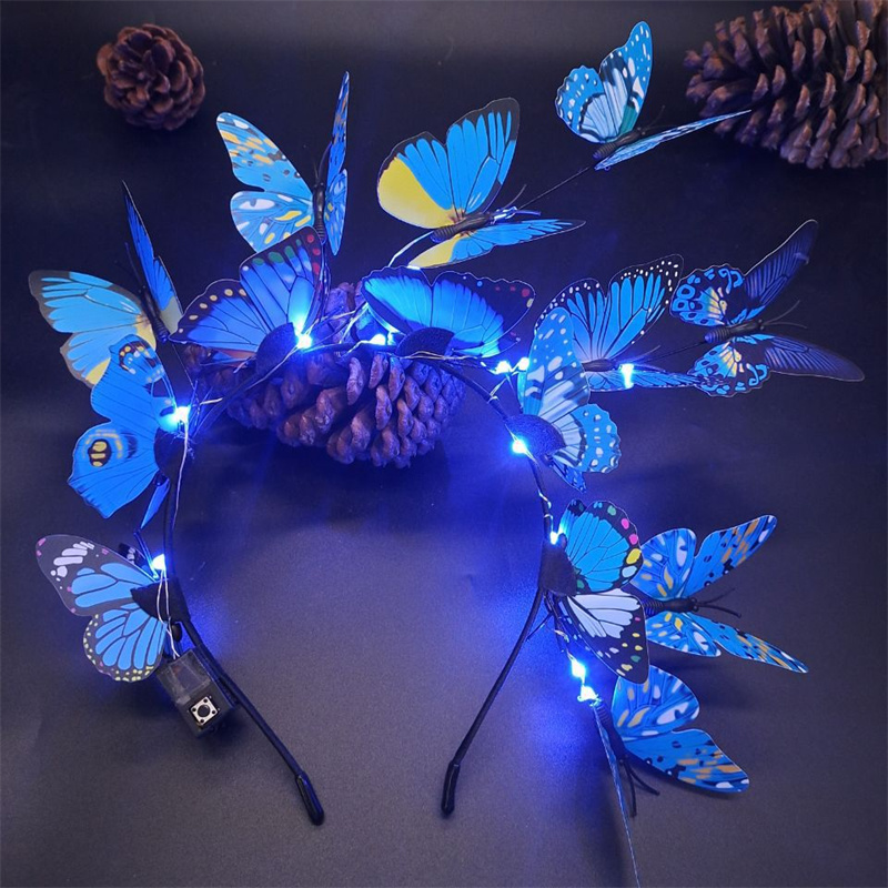 Merry Christmas Butterfly Lamp Headpiece LED Ligth Up Headdress