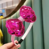 Double Sequin Bowknot Headpiece Toothed Antiskid Hair Band Hair Clasp