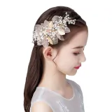 Leaf Mesh Pearl Hairpin Tiara Performance Birthday Dinner Show Accessories Tiara