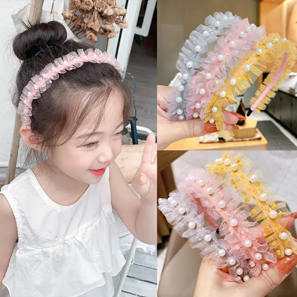 Pearl Net Yarn Headpiece Toothed Antiskid Hair Band Hair Clasp