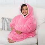 Kids Christmas Outdoor Lazy Blanket Solid Color Sweater Warm Casual Jacket