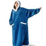 Lazy Blanket Hooded Pullover Flannel TV Blanket Lazy Clothes Pajamas Sweater TV Blanket