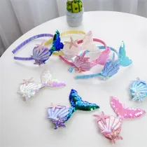 Kids Girl Headpiece Handmade Headband Sequin Mermaid Accessories