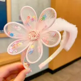 Kids Girl Net Yarn Bowknot Princess Headpiece Handmade Headband