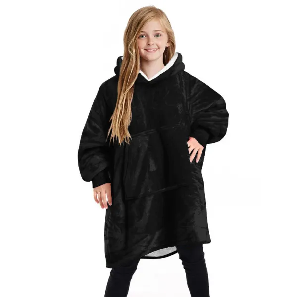 Kids Christmas Outdoor Lazy Blanket Solid Color Sweater Warm Casual Jacket