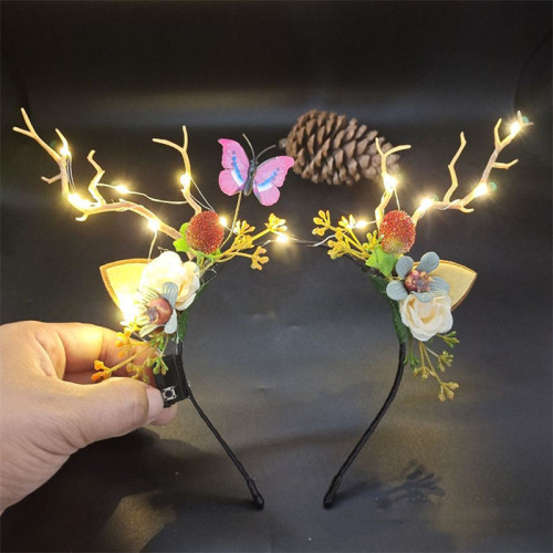 Christmas Cherry Lamp Headpiece Toothed Antiskid Hair Band Hair Clasp
