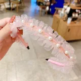 Pearl Net Yarn Headpiece Toothed Antiskid Hair Band Hair Clasp