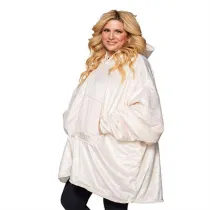 Adult Loose Wearable Oversized Sherpa Blanket Hoodie Sweatshirt Super Soft Warm Plush Hooded Blanket