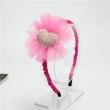 Net Yarn Butterfly Heart Princess Headpiece Toothed Antiskid Hair Band Hair Clasp