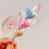 Transparent Piece Heart Headpiece Toothed Antiskid Hair Band Hair Clasp