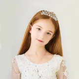 Diamond Silver Crown Tiara Birthday Dinner Show Accessories Tiara