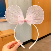 Kids Girl Net Yarn Bowknot Princess Headpiece Handmade Headband