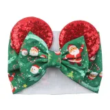 Christmas Sequins Hair Band Bowknot Headpiece Toothed Antiskid Hair Band Hair Clasp