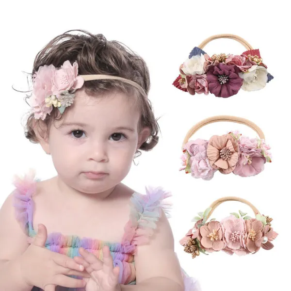 Baby Net Yarn Flower Headgear HairBand Headpiece Toothed Antiskid Hair Band Hair Clasp