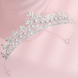 Pearl Diamond Crown Tiara Birthday Dinner Show Accessories Tiara