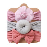 Scarf Bowknot 3 Pieces Headpiece Toothed Antiskid Hair Band Hair Clasp