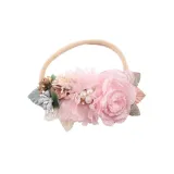 Baby Net Yarn Pearl Flower Headgear HairBand Headpiece Toothed Antiskid Hair Band Hair Clasp