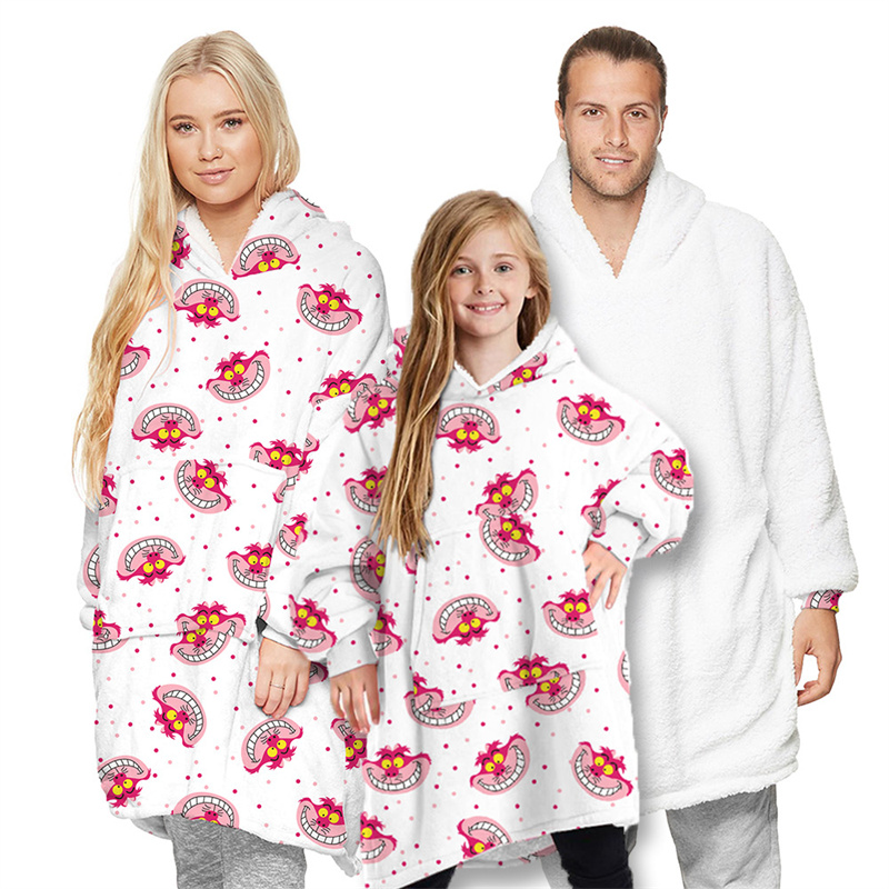 Tigger Parent-Child Wearable Oversized Sherpa Blanket Hoodie Sweatshirt Super Soft Warm Plush Hooded Blanket