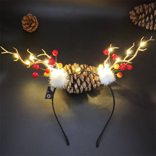 Merry Christmas Apple Lamp Headpiece LED Light Up Headdress