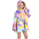 Kids Bubble Wearable Oversized Sherpa Blanket Hoodie Sweatshirt Super Soft Warm Plush Hooded Blanket