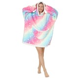 Adult The Galaxy Wearable Oversized Sherpa Blanket Hoodie Sweatshirt Super Soft Warm Plush Hooded Blanket