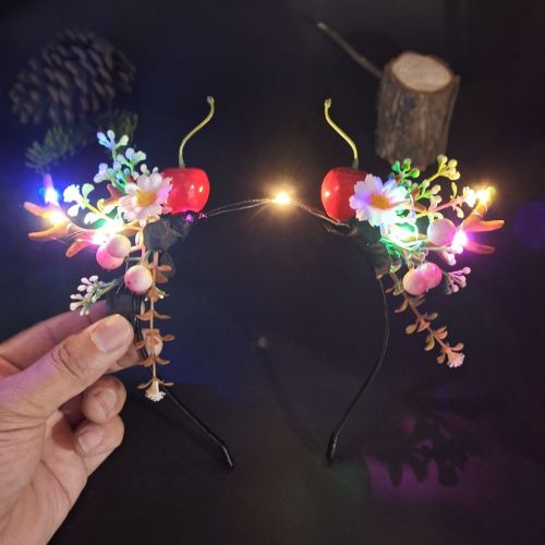 Merry Christmas Flowers Headpiece LED Light Up Headdress
