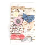 Flower Bow Baby 10 Pieces Headpiece Toothed Antiskid Hair Band Hair Clasp
