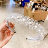 Pearl Net Yarn Headpiece Toothed Antiskid Hair Band Hair Clasp