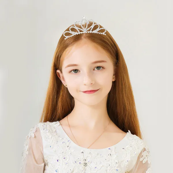 Diamond Silver Crown Tiara Birthday Dinner Show Accessories Tiara