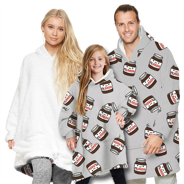 Bottle Parent-Child Wearable Oversized Sherpa Blanket Hoodie Sweatshirt Super Soft Warm Plush Hooded Blanket