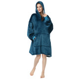 Adult Green Wearable Oversized Sherpa Blanket Hoodie Sweatshirt Super Soft Warm Plush Hooded Blanket