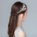 White Flowers Tiara Hairpin Tiara Performance Birthday Dinner Show Accessories Tiara