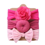 Scarf Bowknot 3 Pieces Headpiece Toothed Antiskid Hair Band Hair Clasp