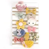 Flower Bow Baby 10 Pieces Headpiece Toothed Antiskid Hair Band Hair Clasp
