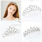 Diamond Silver Crown Tiara Birthday Dinner Show Accessories Tiara