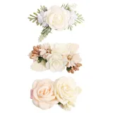 Net Yarn Pearl Simulation Flowers Princess Headpiece Hair Clip