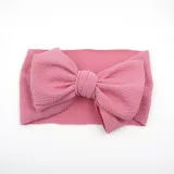 Pure Color Wide Bowknot HairBand Headpiece Toothed Antiskid Hair Band Hair Clasp