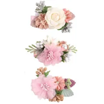 Leaves Pearl Chrysanthemum Flowers Princess Headpiece Hair Clip