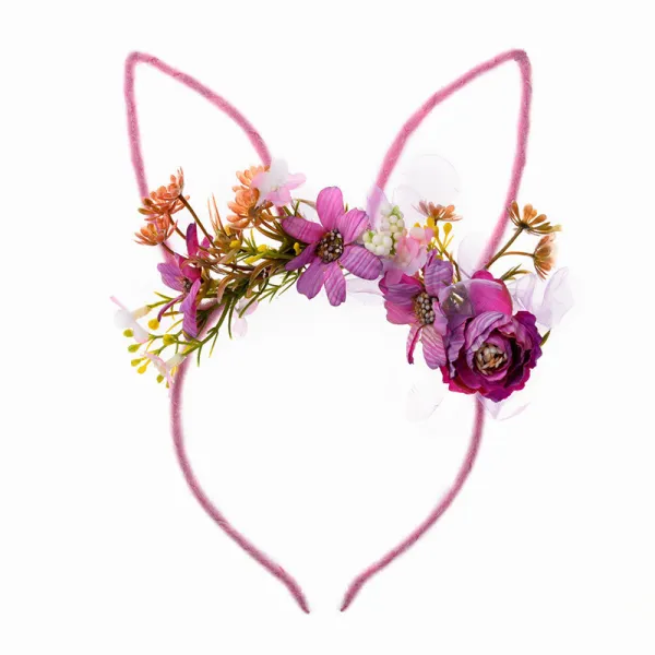 Rabbit's Ear Flowers Headpiece Toothed Antiskid Hair Band Hair Clasp