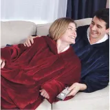 Adult Wearable Oversized Sherpa Blanket Hoodie Sweatshirt Super Soft Warm Plush Hooded Blanket